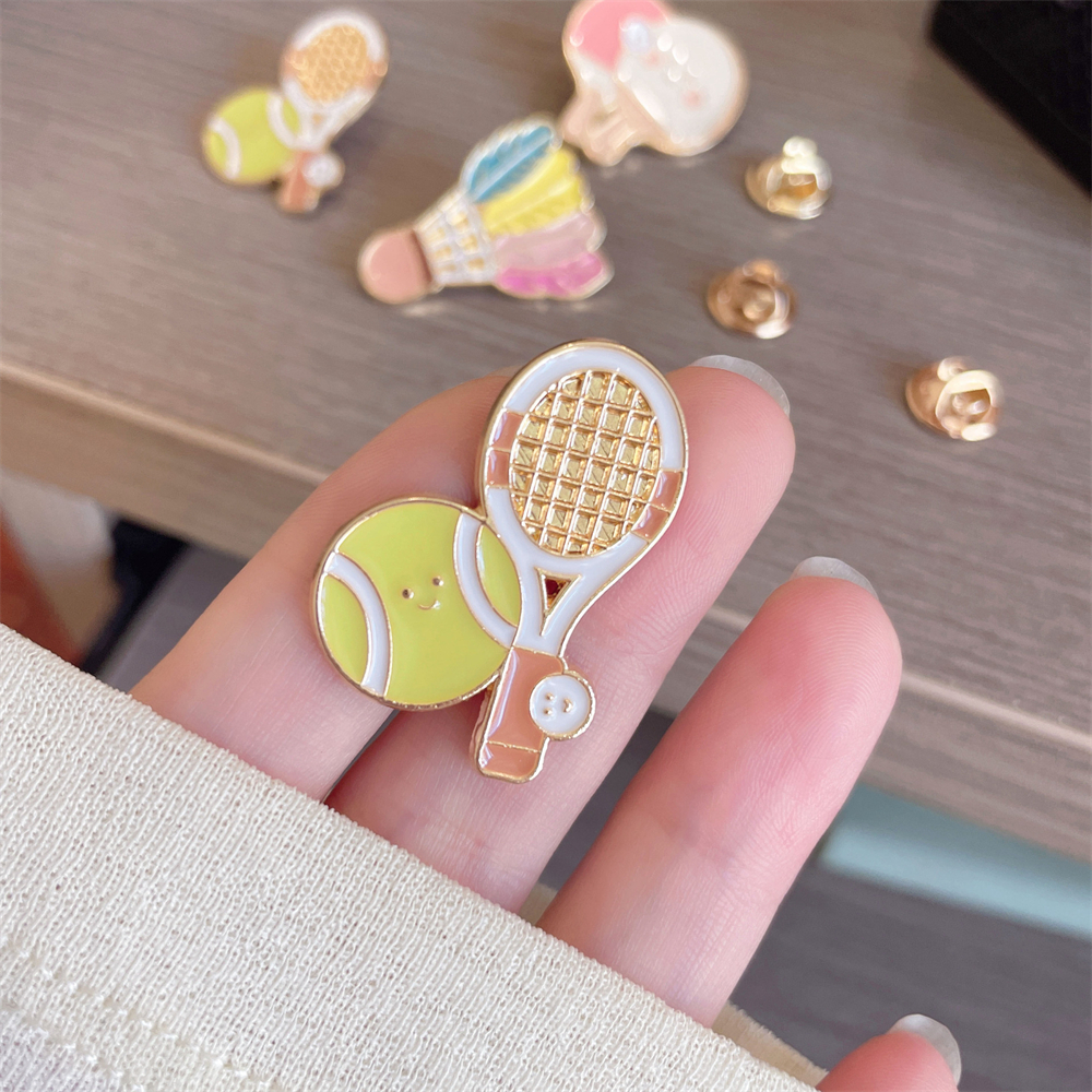 Badminton Logo - Zinc Alloy Brooches Stylish Badminton Brooch