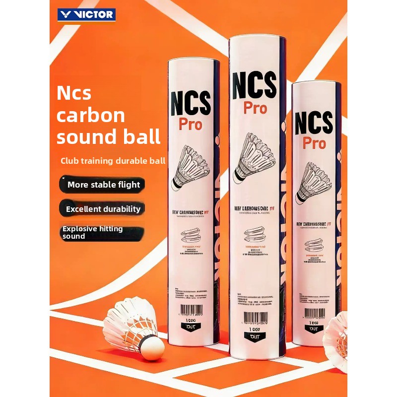 Victor Shuttlecock Feather - 12pcs /tube NCS PRO Stable CarbonSonic