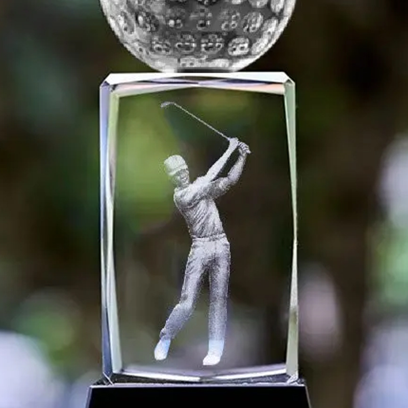 Badminton Europe - Customized Crystal Sculpture Trophy, Sports, Volleyball,