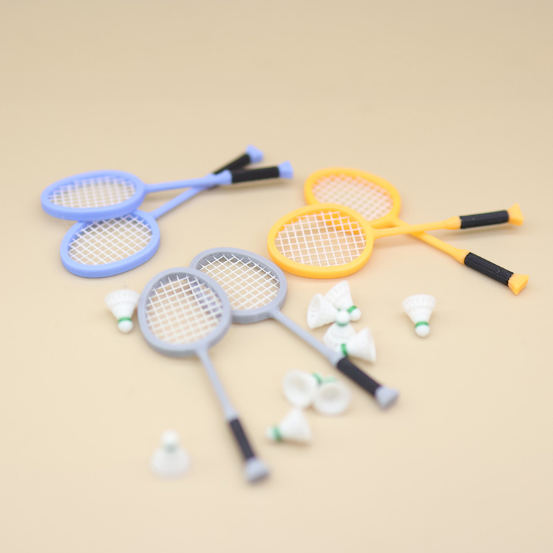 Badminton House - /Kb/1Pair 1:12 Dollhouse Simulation Mini Badminton
