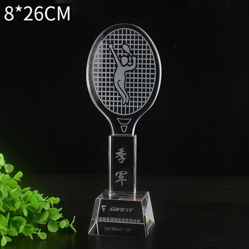 Badminton Europe - Customized Crystal Trophy Badminton Tennis Competition